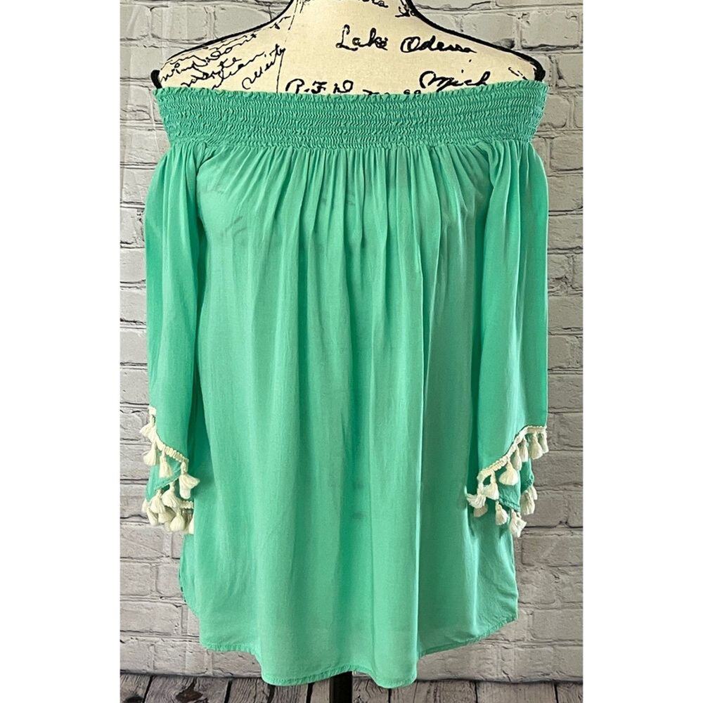 Pixi + Ivy Women’s Teal Off Shoulder Blouse (Size M)
